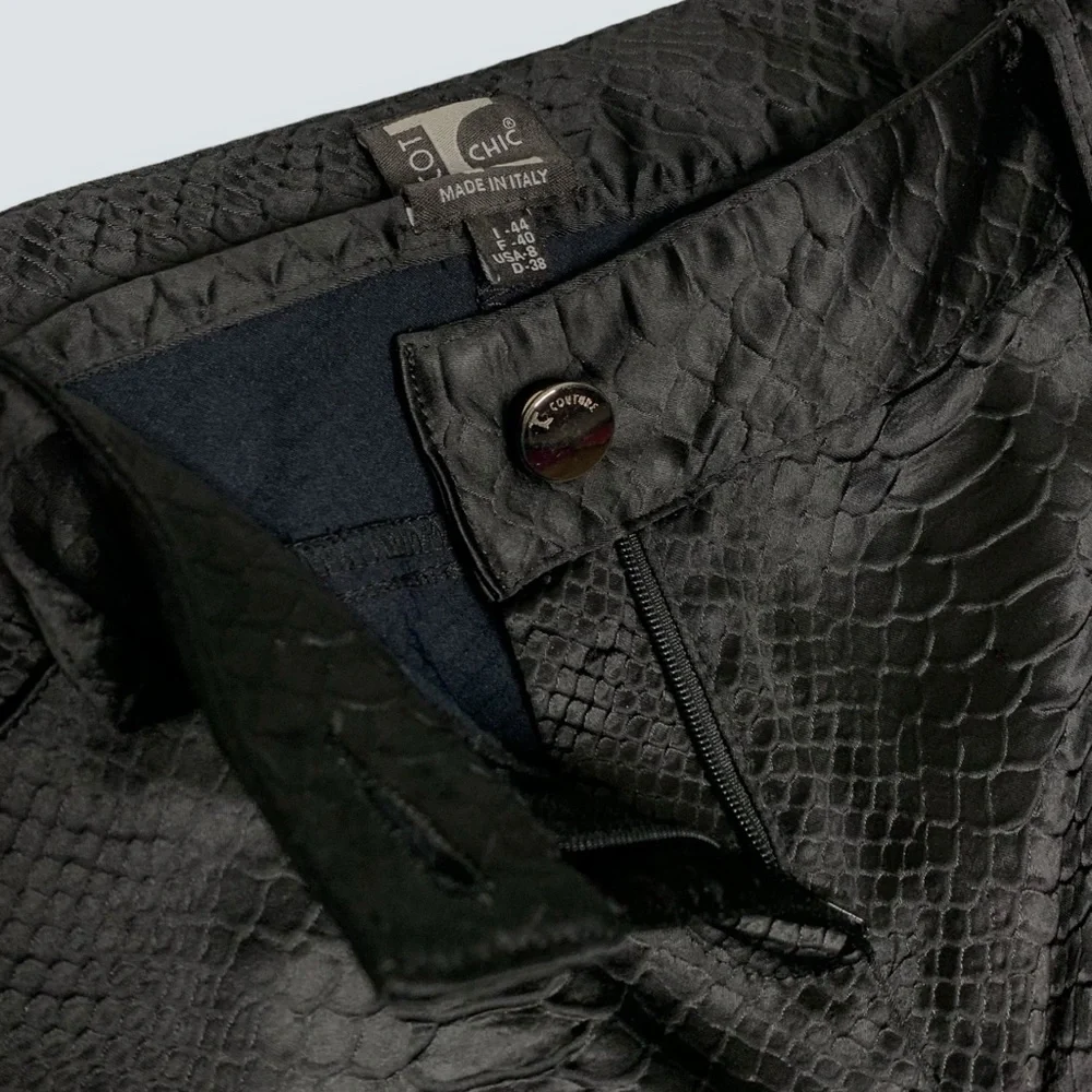 TRICOT CHIC Black “Scales” pattern Women’s Dress Pants Size US 8 NWOT - Picture 8 of 9